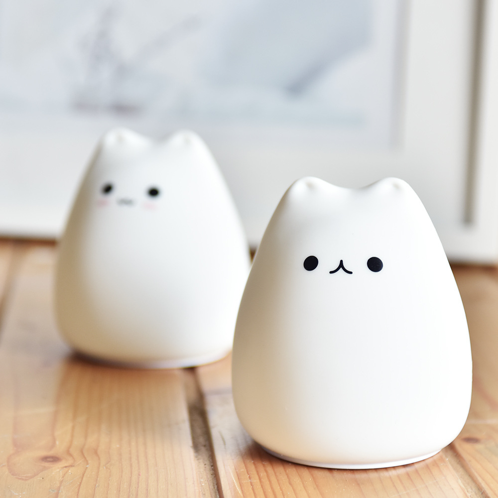Cartoon Shape Silicone Pat Lamp Children Bedroom Night Light LED Small Desk Lamp Gift