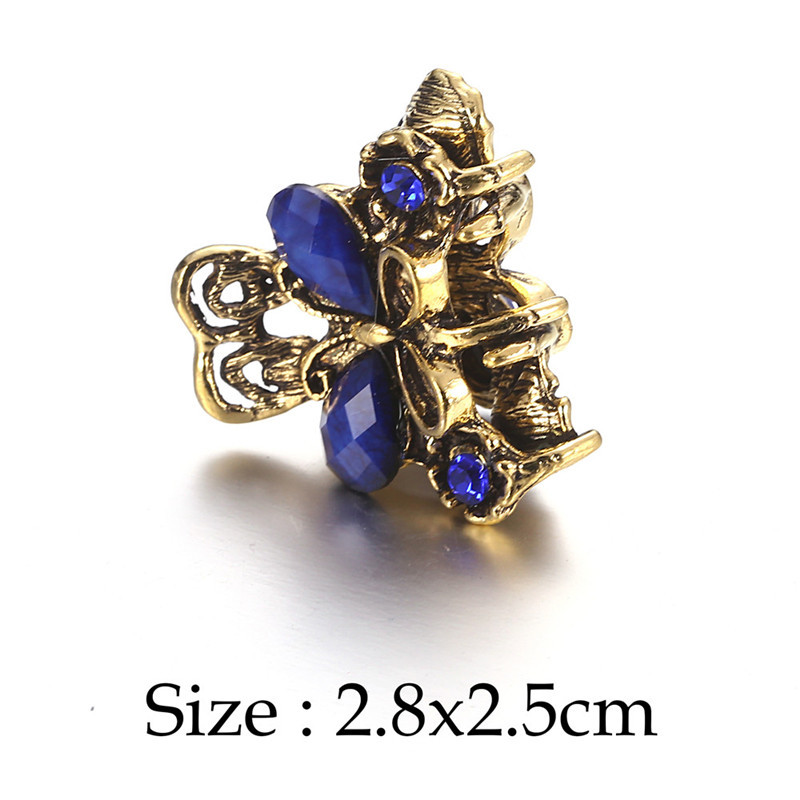 Small claw clip, antique bronze rhinestone butterfly claw clip hair clip, multi-color mixed wholesale style