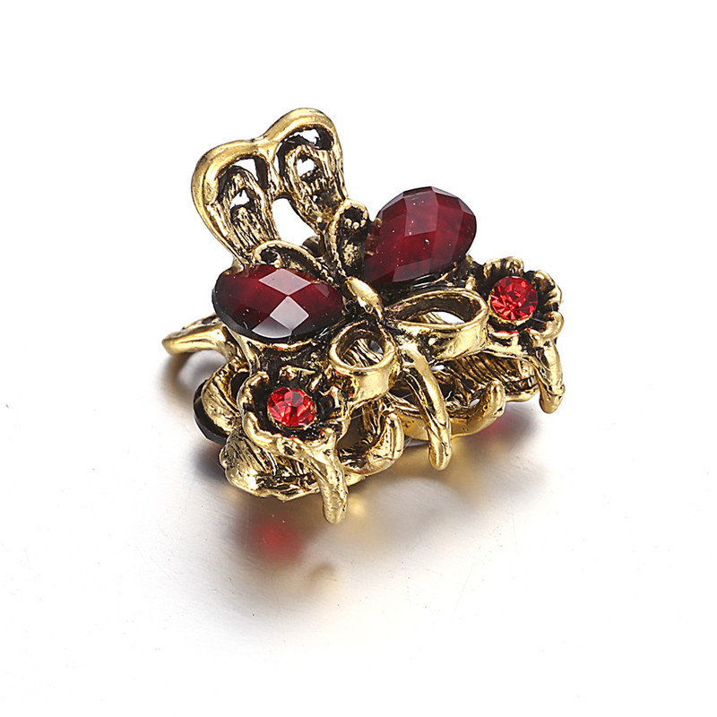 Small claw clip, antique bronze rhinestone butterfly claw clip hair clip, multi-color mixed wholesale style