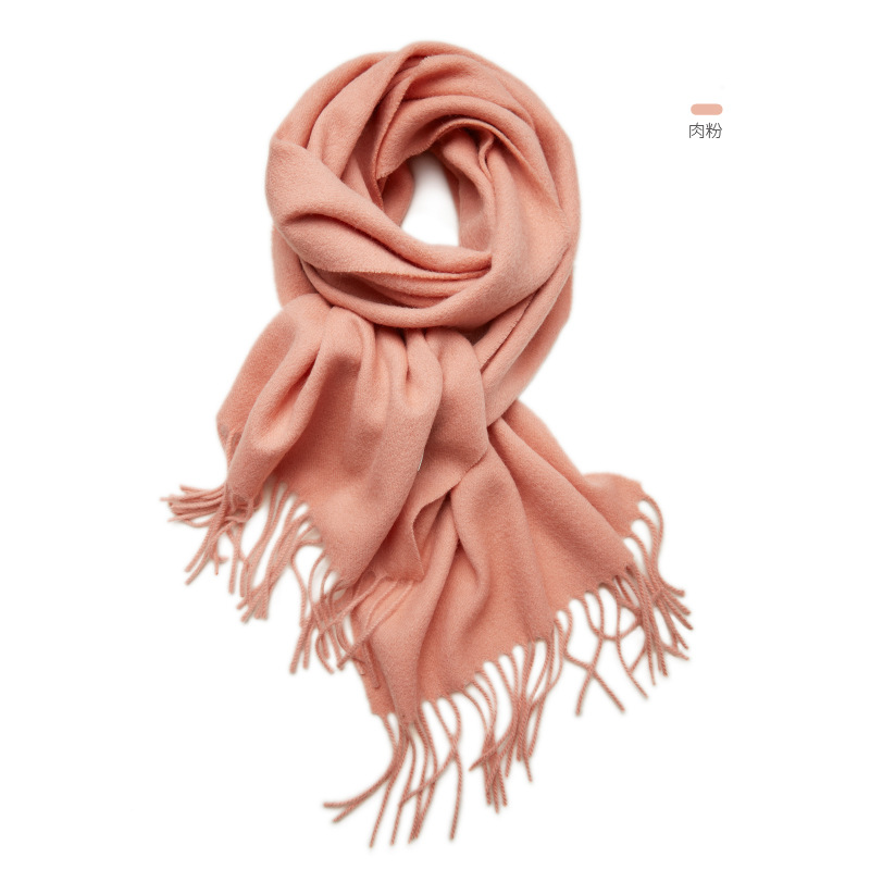 Inner Mongolia women's solid color wool scarf autumn and winter warm plain color small shawl warm neck warmer