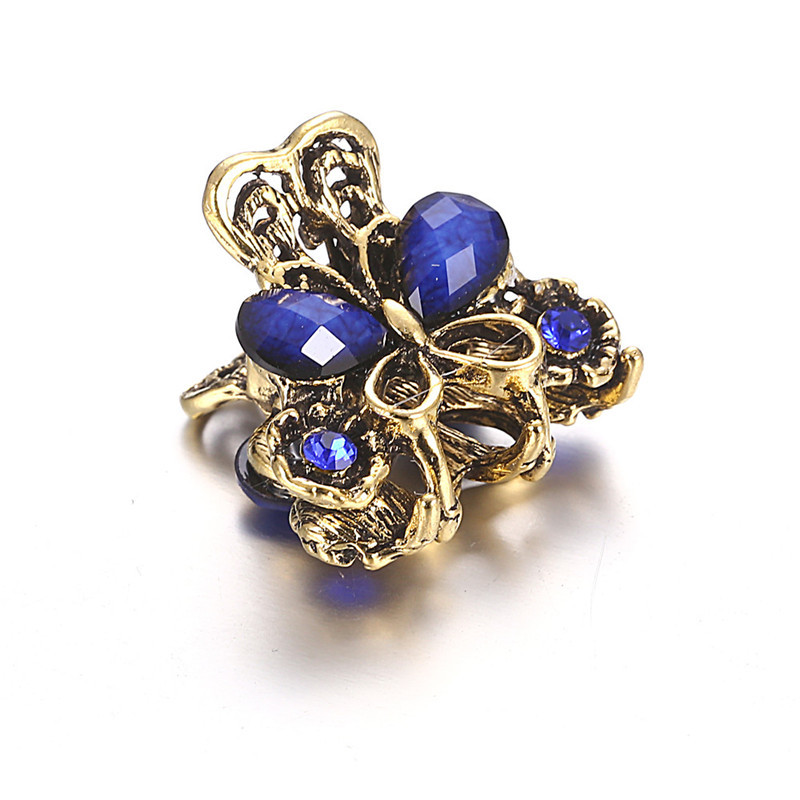Small claw clip, antique bronze rhinestone butterfly claw clip hair clip, multi-color mixed wholesale style
