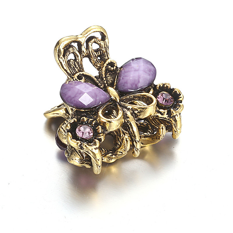 Small claw clip, antique bronze rhinestone butterfly claw clip hair clip, multi-color mixed wholesale style
