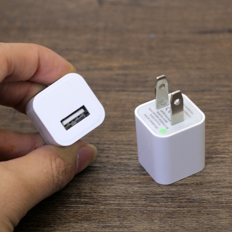 Small Green Dot Charger Compatible with Apple Android Phone Charging Adapter 5V1A Single USB Charging Head Charger