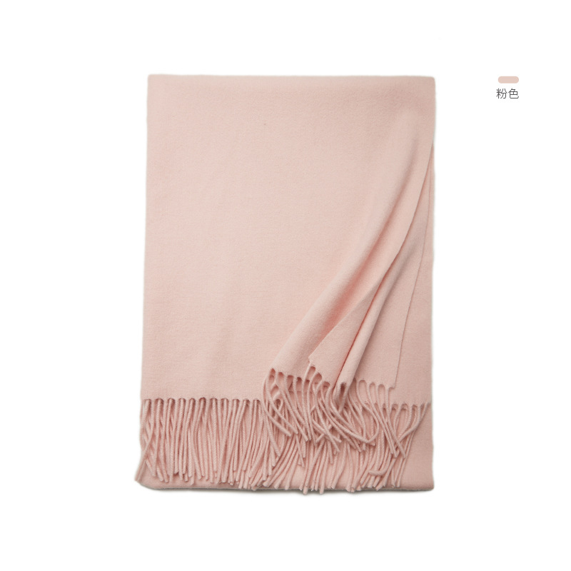 Inner Mongolia new new color solid color wool scarf women's autumn and winter warm cold-proof shawl two-in-one