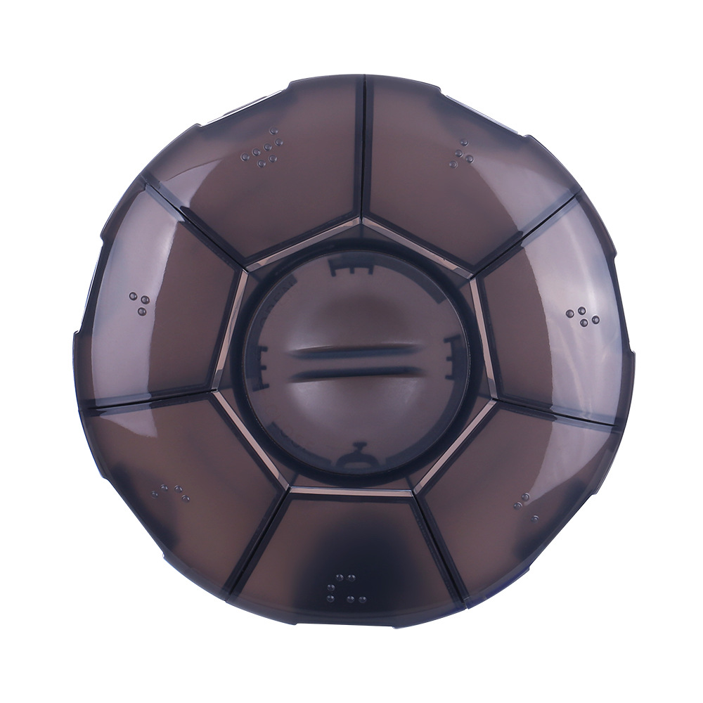 Travel storage pill box, cosmetic storage, round eight-grid organizer box, transparent plastic medicine box, storage, portable