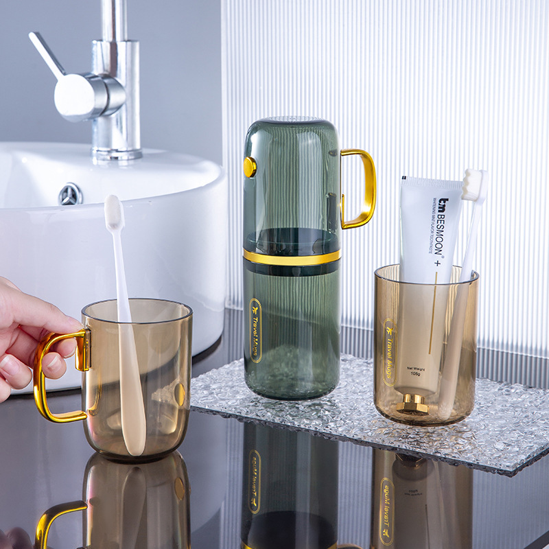 Luxury transparent travel toothbrush cup mouthwash cup toothbrush cup toothbrush set portable storage cup