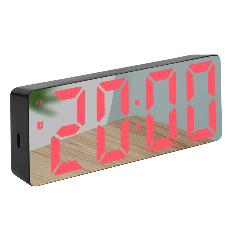 LED mirror modern minimalist electronic alarm clock student desktop smart new large screen alarm clock