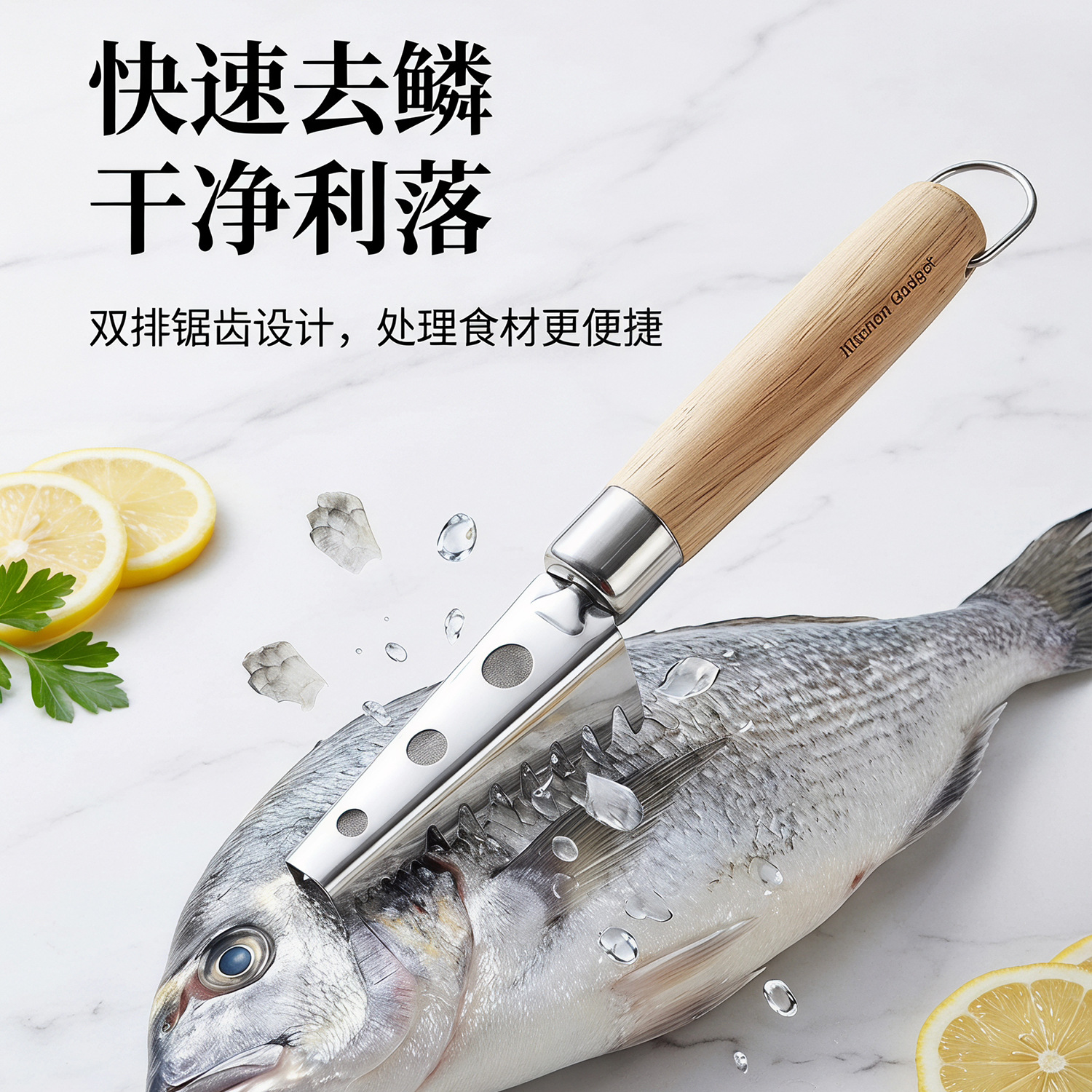 430 stainless steel Y-type straight peeler household kitchen solid wood handle fish scale scraper fruit corer baller