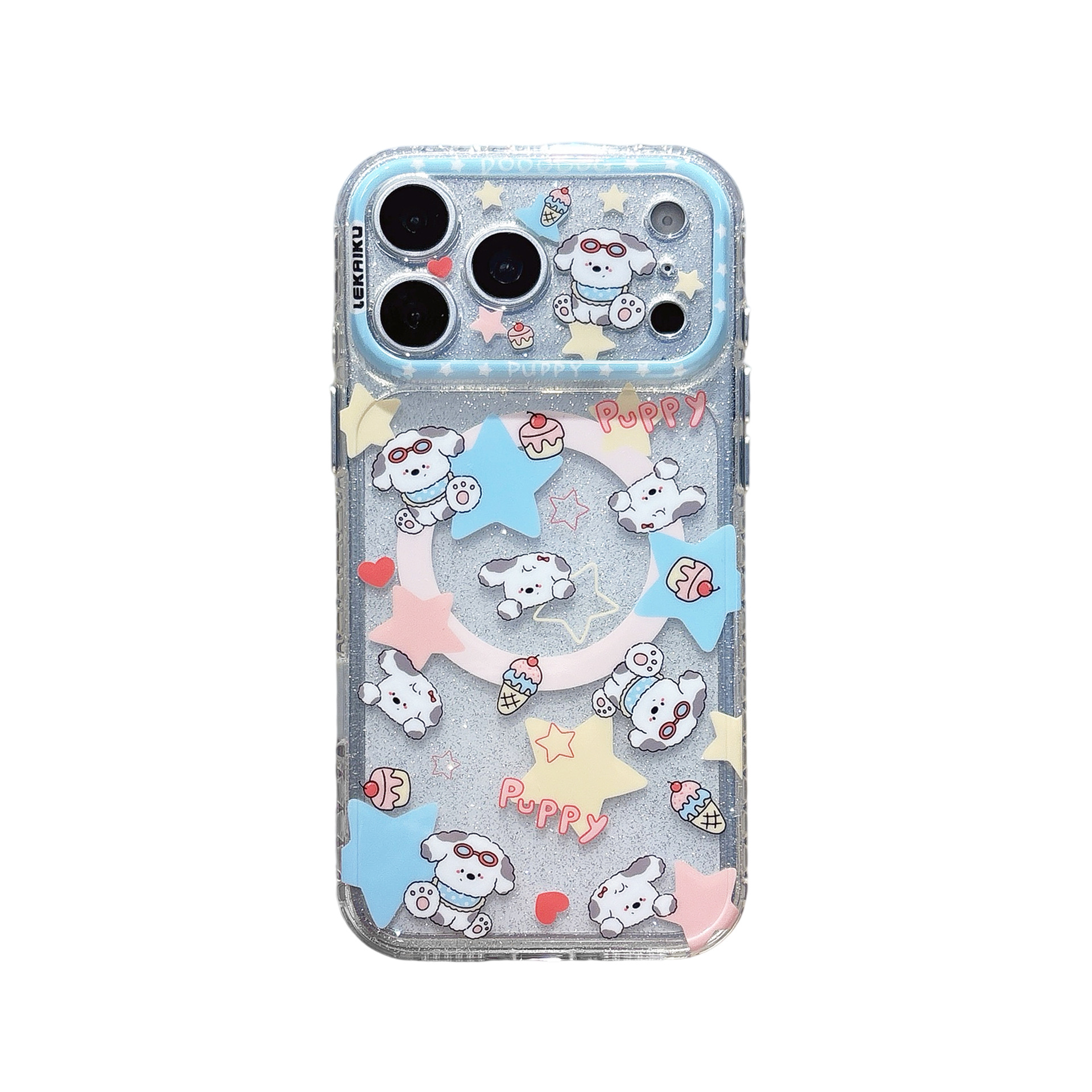 For iPhone 17 Pro Max Cartoon Graffiti AI Button Phone Case Apple 16 Animal Party Magnetic Transparent Case