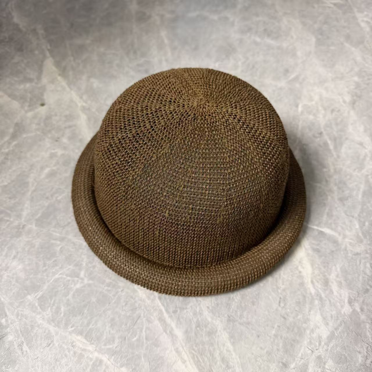 Women's Hat 2020 Spring/Summer New Straw Gauze Rolled Brim Round Top Small Fedora Elegant Sun Hat