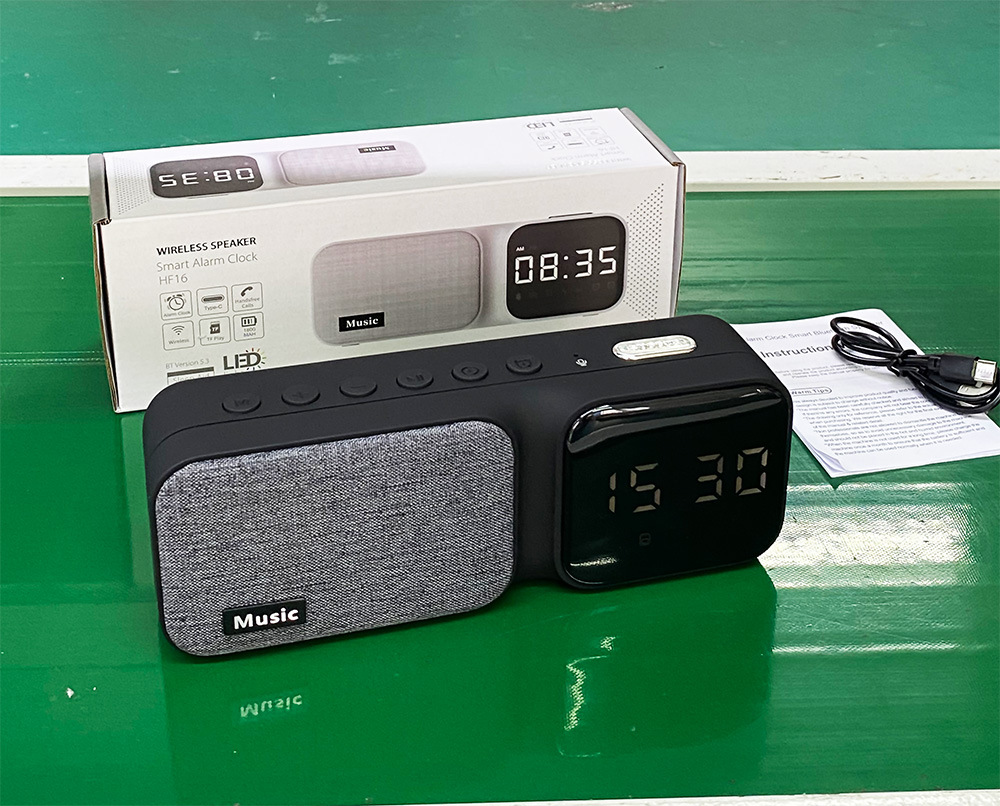 2026 sleep white noise clock speaker, Bluetooth alarm clock audio fabric bedside speaker, baby soothing sleep aid