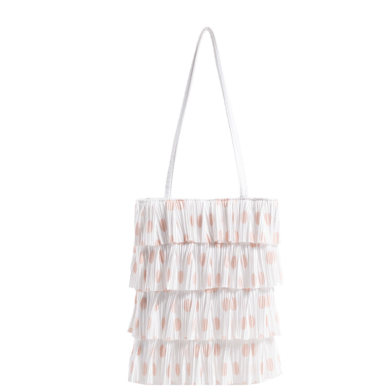 Women's Bag New Pleated Tote Bag Solid Color Tassel Cake Skirt Bag Small Fresh Underarm Shoulder Bag Crossbody