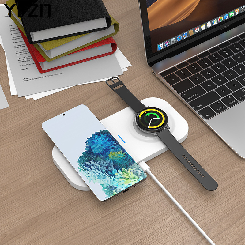 Wireless charger compatible with iWatch 7 SE 6 5 4 3 2 two-in-one 15W fast wireless charger fast charging portable