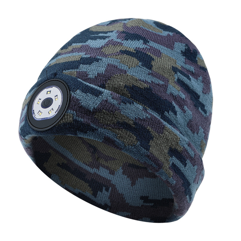 Wireless Bluetooth Headset LED Lamp Hat Night Running Lighting Red Blue Flashing Warning Light Hat Outdoor Night Running