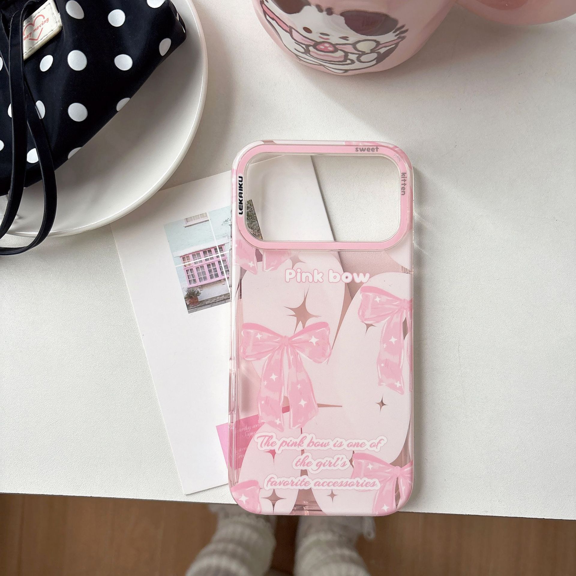 For iPhone 17 Pro Max Graffiti Side IMD Phone Case Apple 16 Full Screen Bear Cartoon Transparent Case