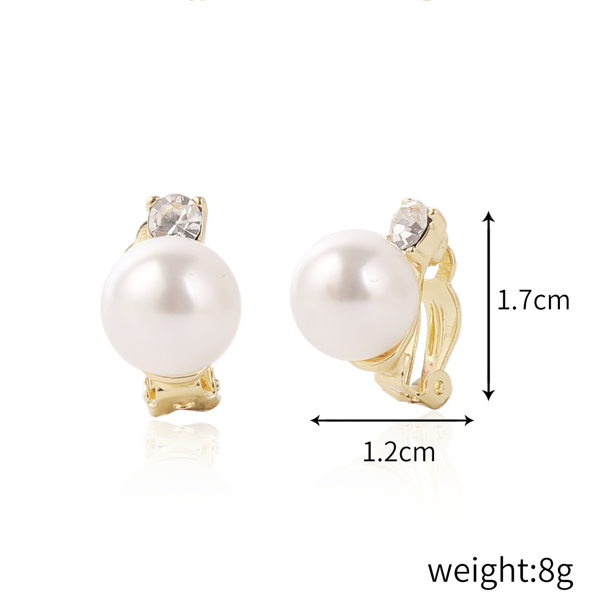 Earrings simple metal ear clips no piercing pearl ear clips