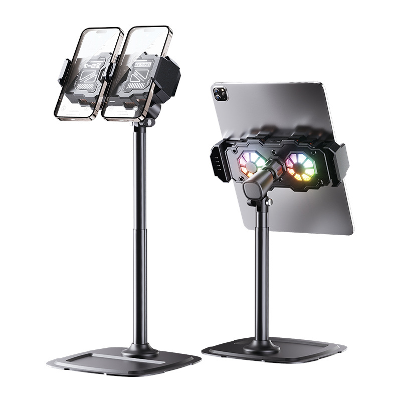 New Live Streaming Stand D-03 Metal Phone Cooler Stand Dual Position Tablet Stand Desktop Rotating Lifting