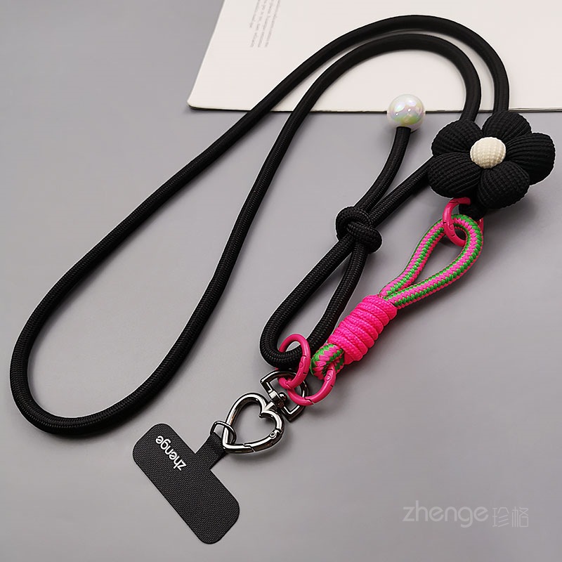 Phone strap crossbody adjustable neck long women's wrist short braided rope multifunctional outdoor travel climbing rope
