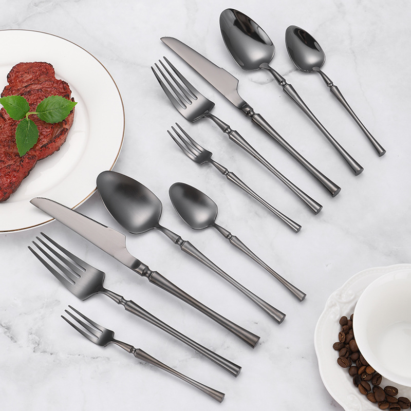 304 stainless steel tableware, knife fork spoon, small waist thickened solid household Western knife, hotel supplies, stirring spoon