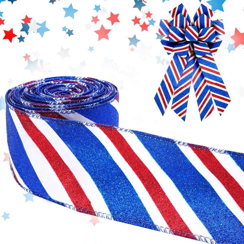 New USA Independence Day Decoration Burlap Bow Memorial Day Patriotic Wreath