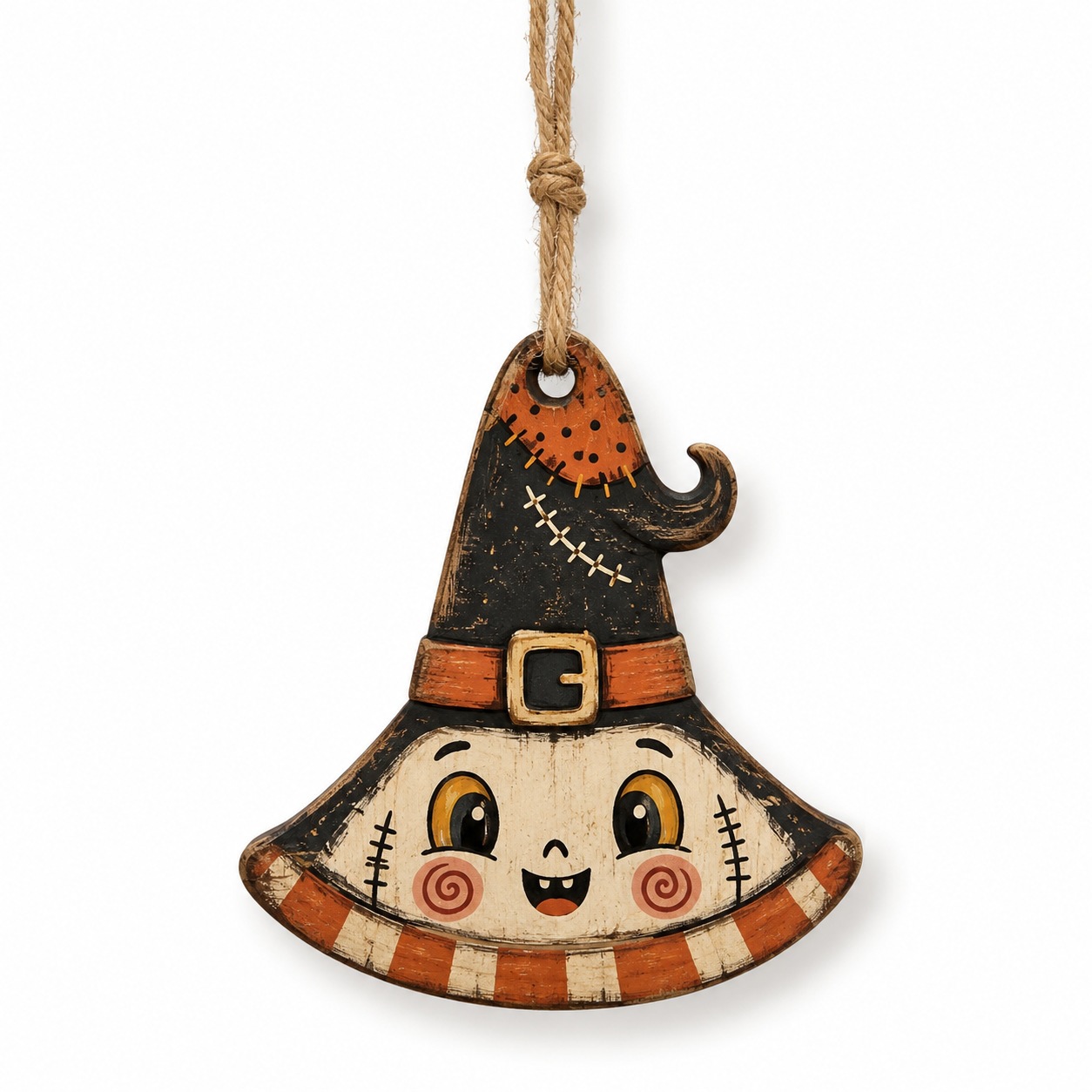 Halloween Wooden Color Print Hanging Ornament Pumpkin Black Cat Ghost Mummy Small Hanging Decoration Home Wall Branch Decoration