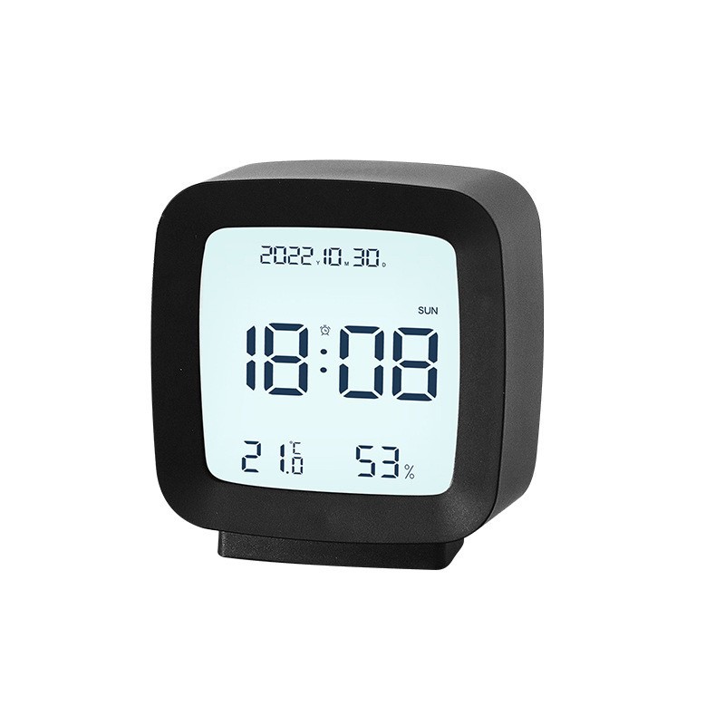 2023 new voice-controlled electronic clock simple clock small and convenient alarm clock children's student bedside clock temperature and humidity clock