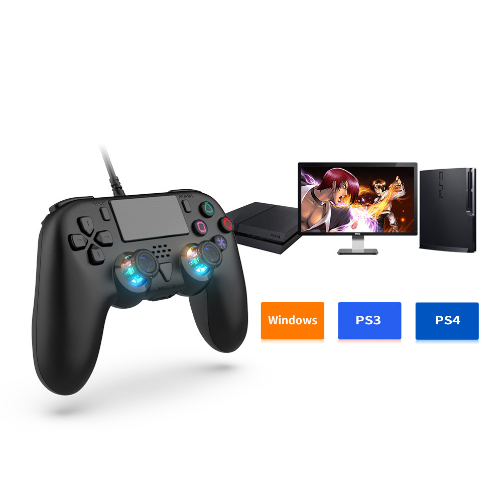 PS4 Wired Game Controller PS3 PC TV Box Switch Wired Vibration Controller 2 Meter Cable