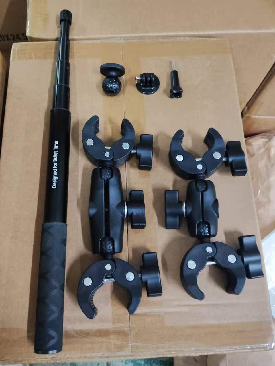 Insta360 X5 360 Action Camera Dual Head Heavy Duty Clamp Motorcycle Mount Selfie Stick Crab Clamp