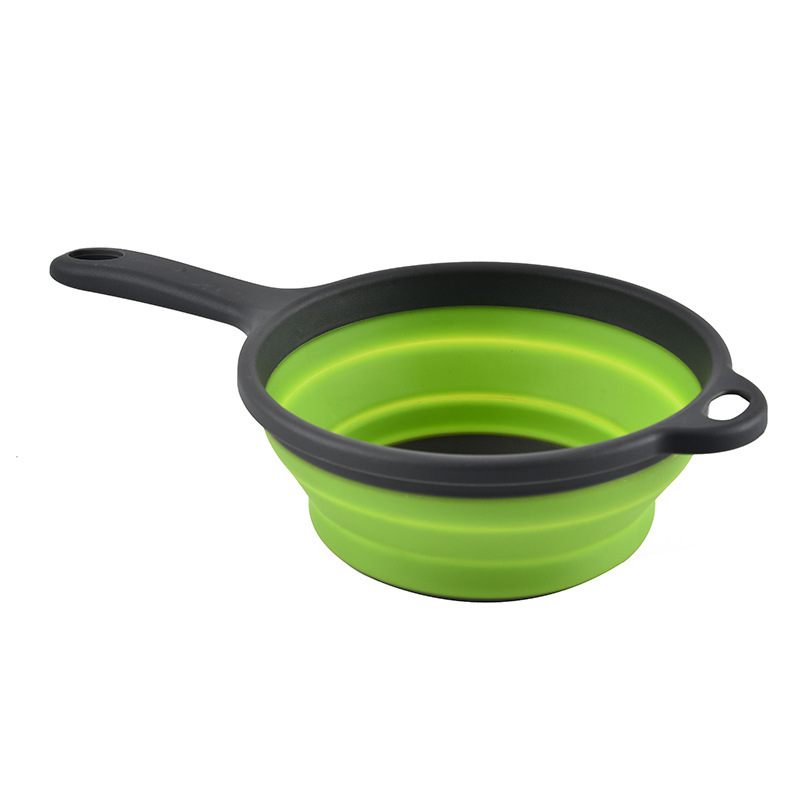 Silicone Foldable Colander Basket Round Folding Drain Basket Kitchen Tool Easy to Store Set Household Basket