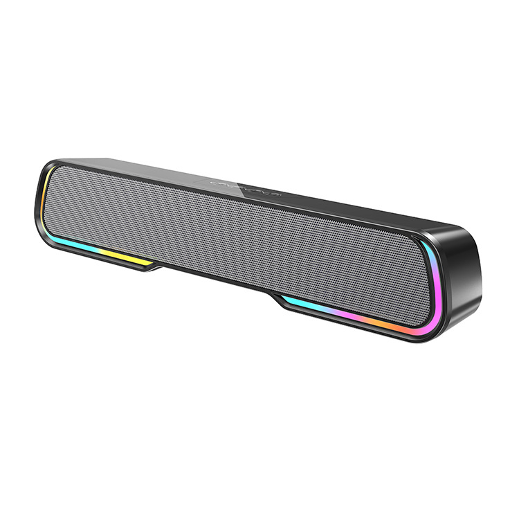 RGB Running Light Mini Soundbar Desktop Long Strip Portable Subwoofer High Power Bluetooth Speaker Wireless