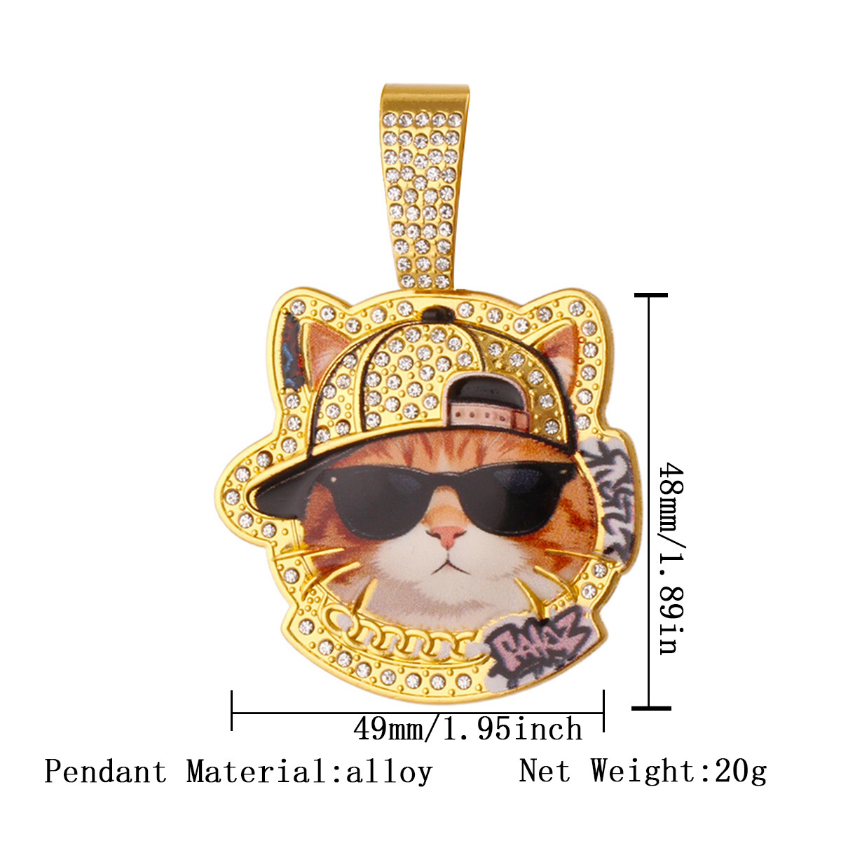 金色猫咪吊坠