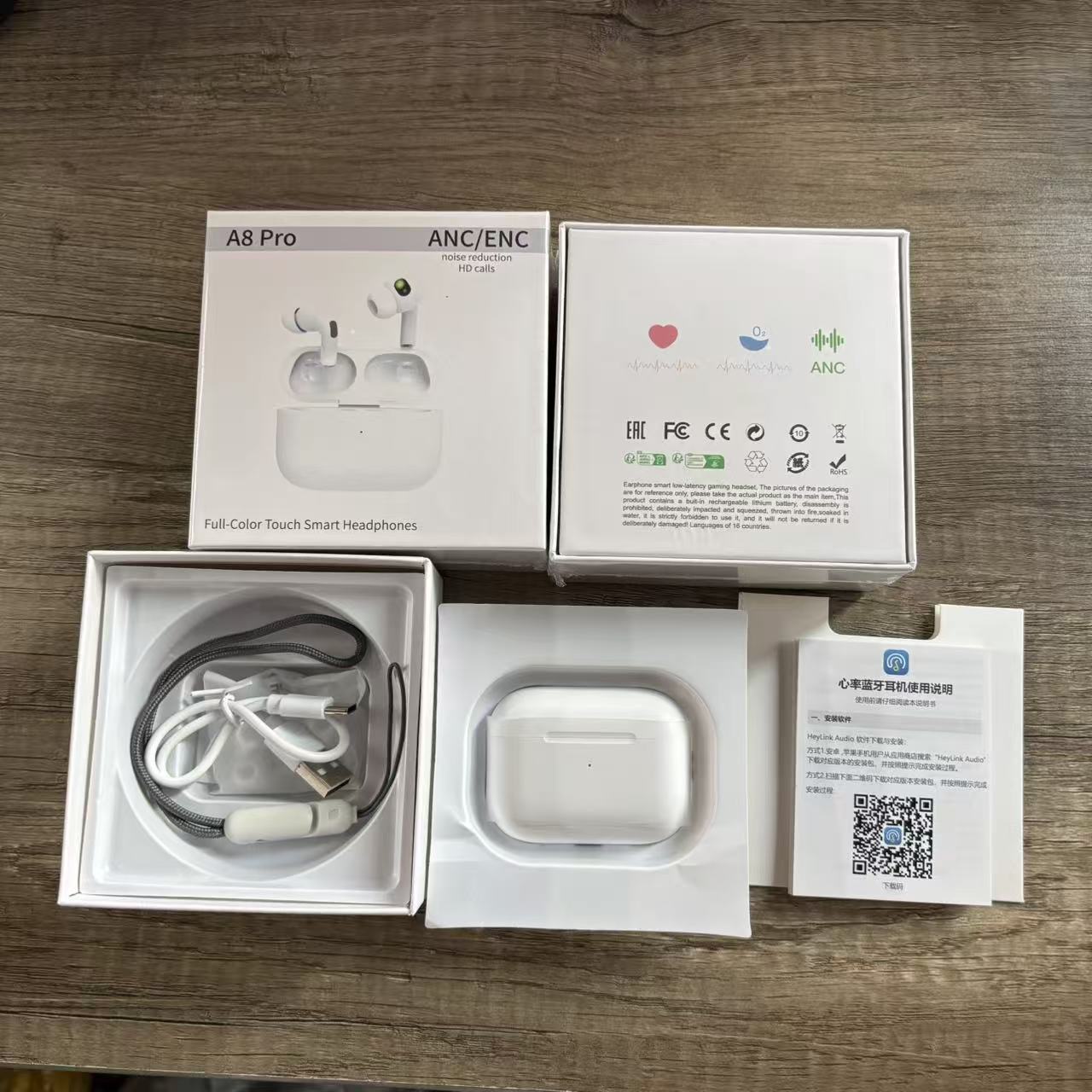 2026 New Ari4 Huaqiangbei Gen 6 Wireless Bluetooth In-ear Headset ANC Active Noise Cancelling Compatible with Apple