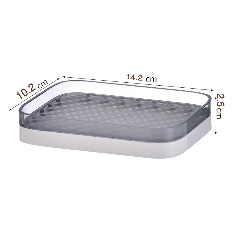 Soap dish with drainage, bathroom double-layer large soap box, home storage soap rack with drainage design