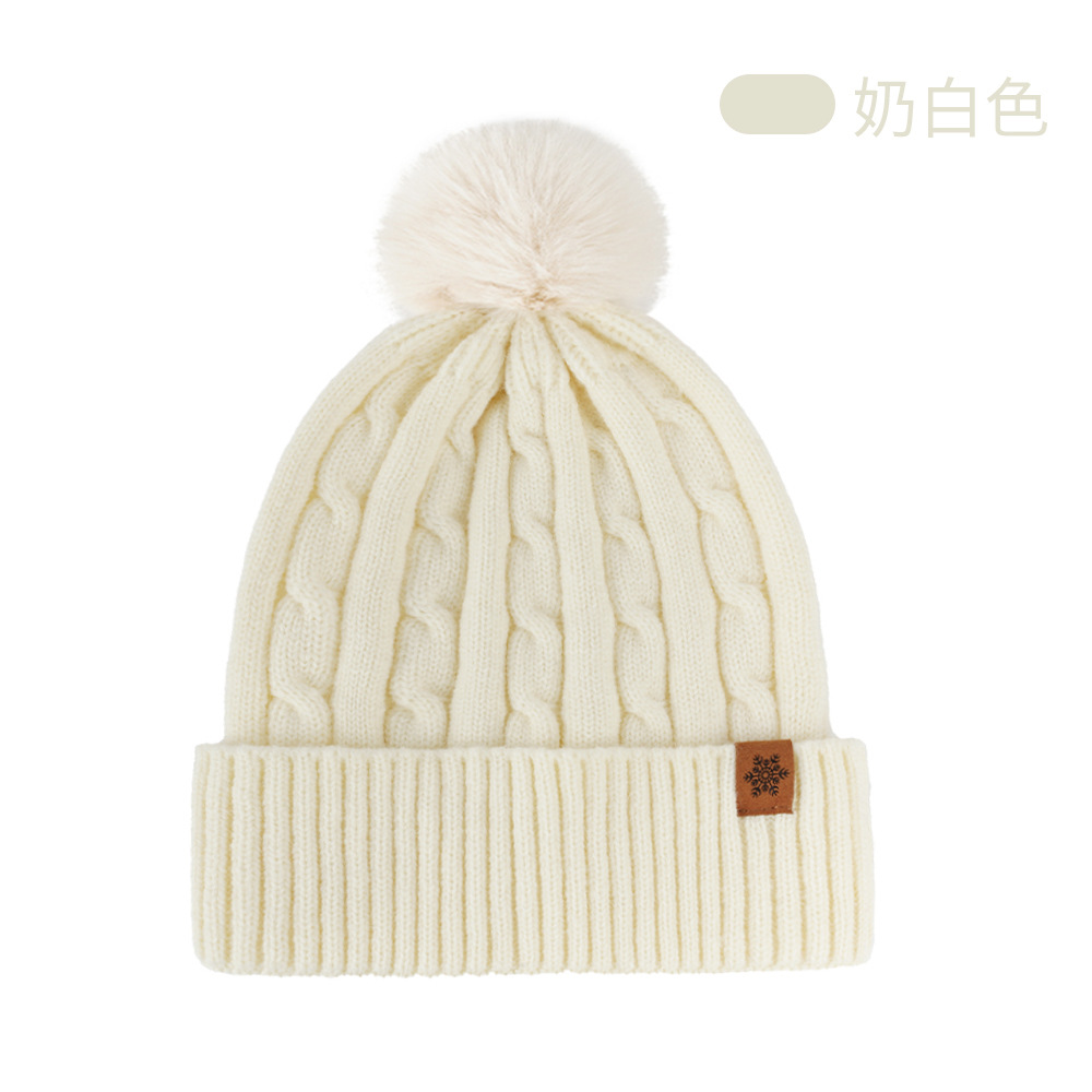 Knitted Hat Autumn Winter Women's Cold-Proof Warm Earflap Solid Color Outdoor Warm Earflap Hat