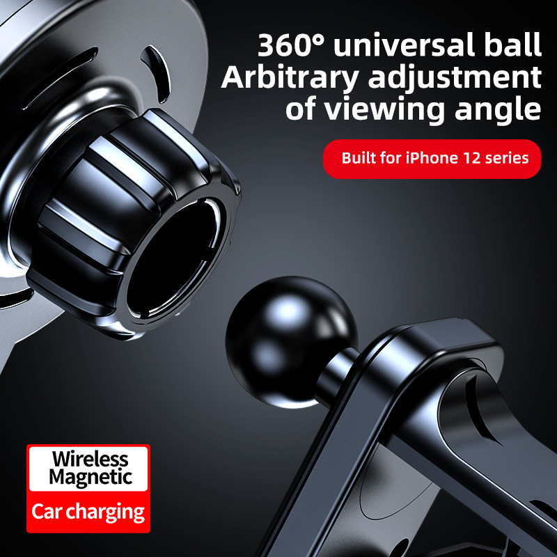 New car magnetic wireless charger, compact and portable, suitable for Apple 14 15W fast charge wireless charger car