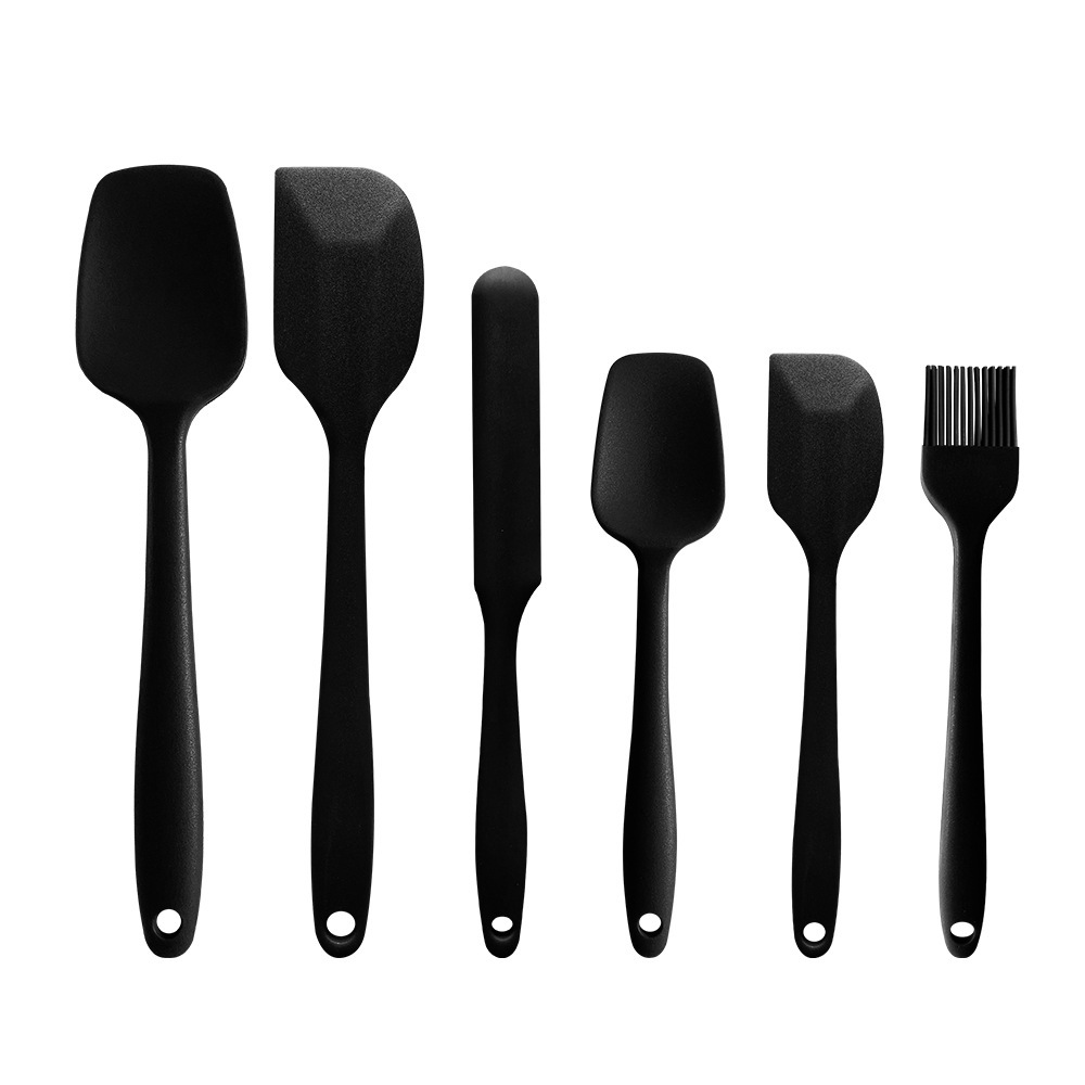 Silicone Scraper 6-Piece Set Food Grade Silicone Scraper Oil Brush Baking Set Cream Spatula BBQ Brush