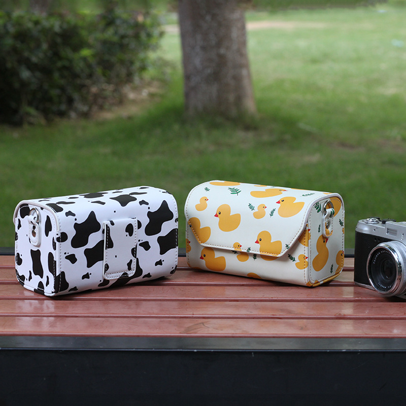 For Sony ZVE10 Panasonic gf8 LX100m2 camera bag Leica DLUX7 Fujifilm 100V film leather case