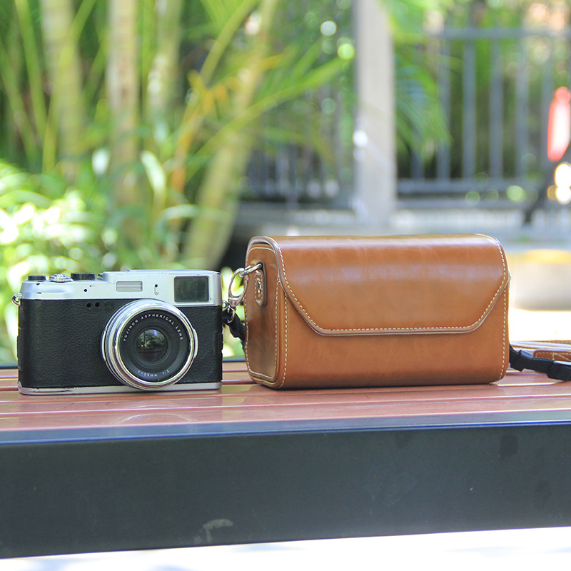 For Sony ZVE10 Panasonic gf8 LX100m2 camera bag Leica DLUX7 Fujifilm 100V film leather case