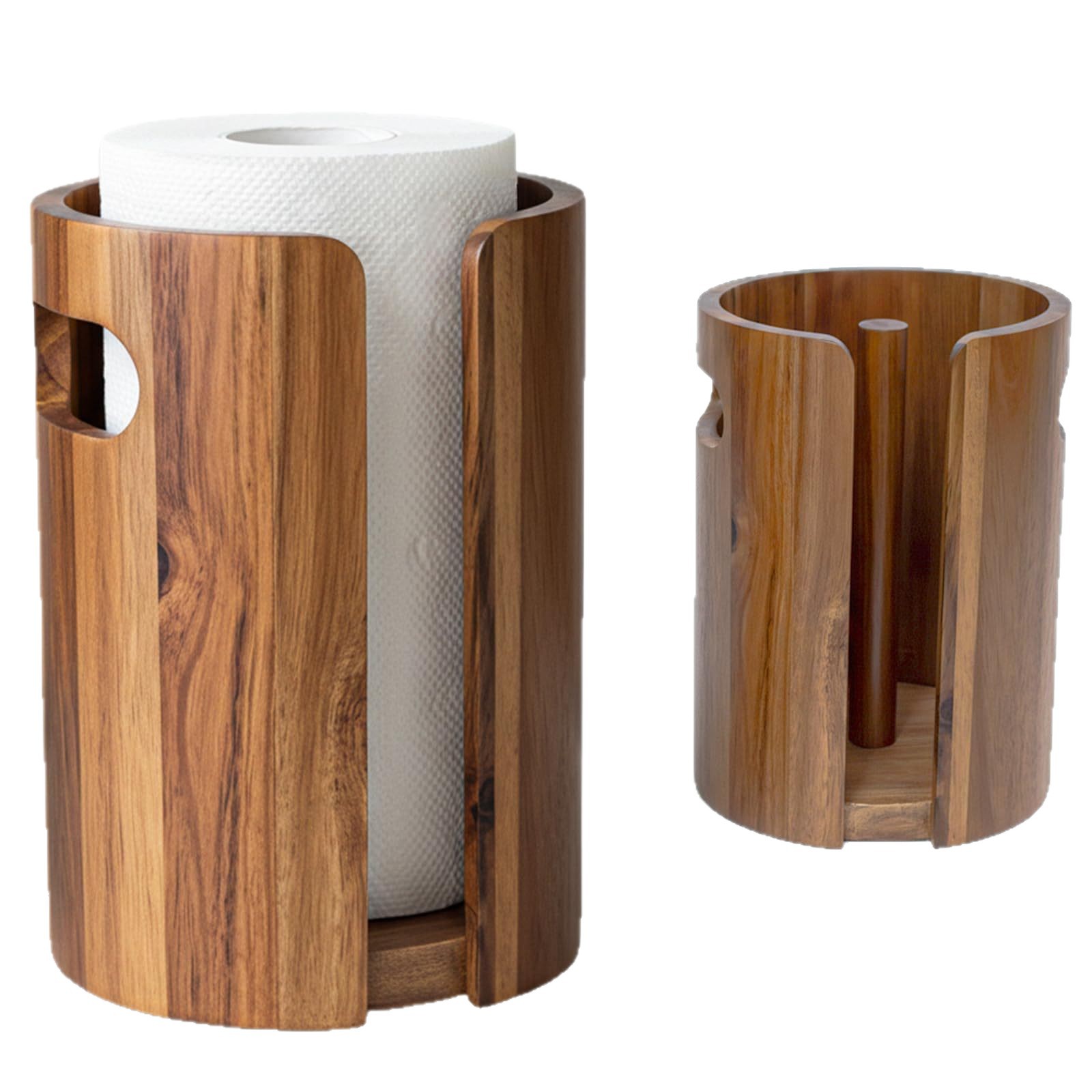 New kitchen countertop paper towel rack, wooden household tissue storage rack, multifunctional rotatable handle paper towel holder