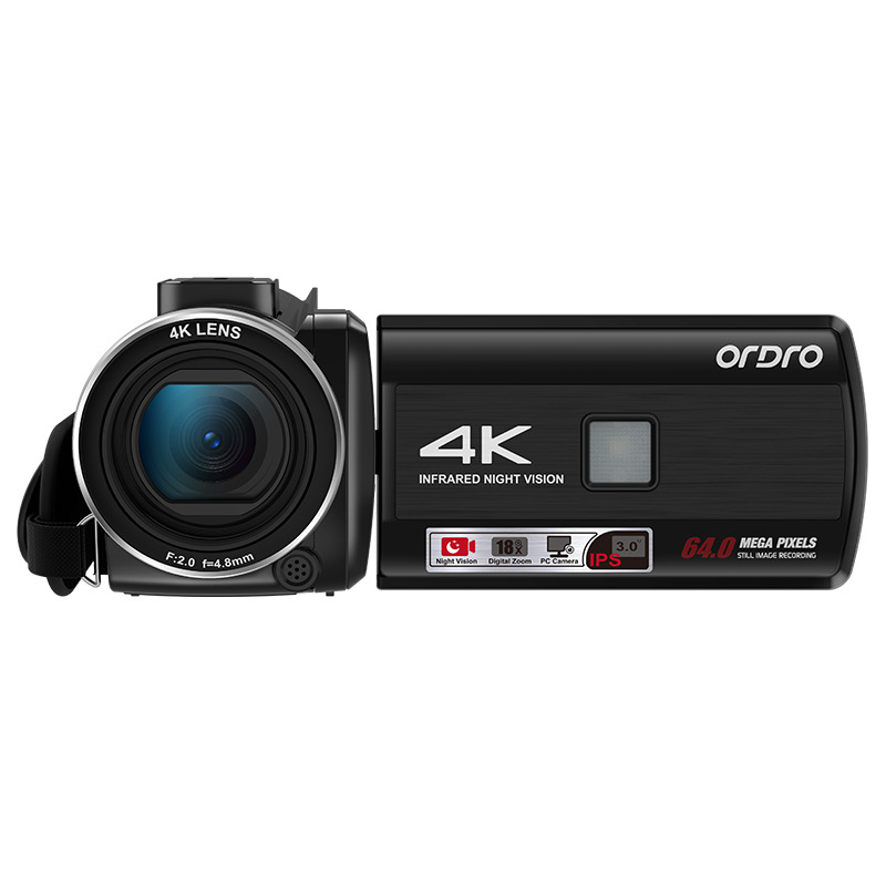 Ordro Z36 HD 4K Digital Camcorder with External Hot Shoe Accessories Microphone Fill Light