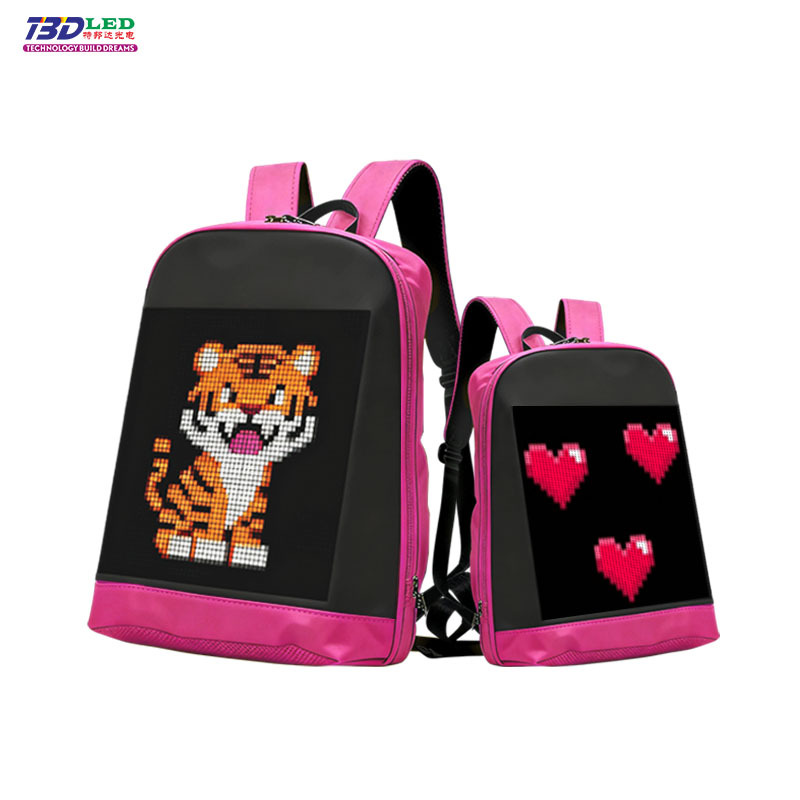 Large-Screen LED Backpack: New App for Bluetooth Advertising Playback—LED Display Casual Backpack