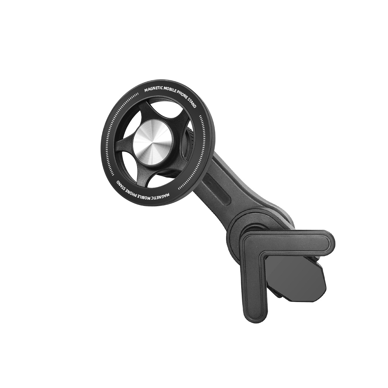 Magnetic car phone holder navigation anti-shake foldable rotating mount center console dashboard heat-resistant support mount