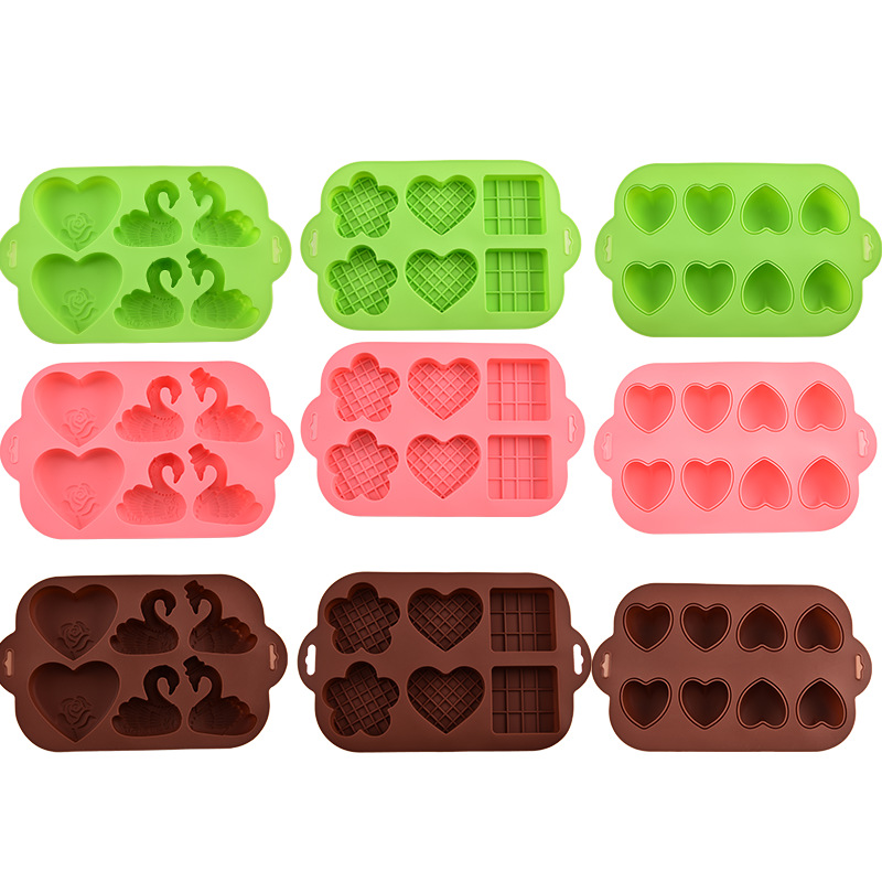 High temperature resistant silicone baking cake mold love swan chocolate pastry baking mold DIY baking tool