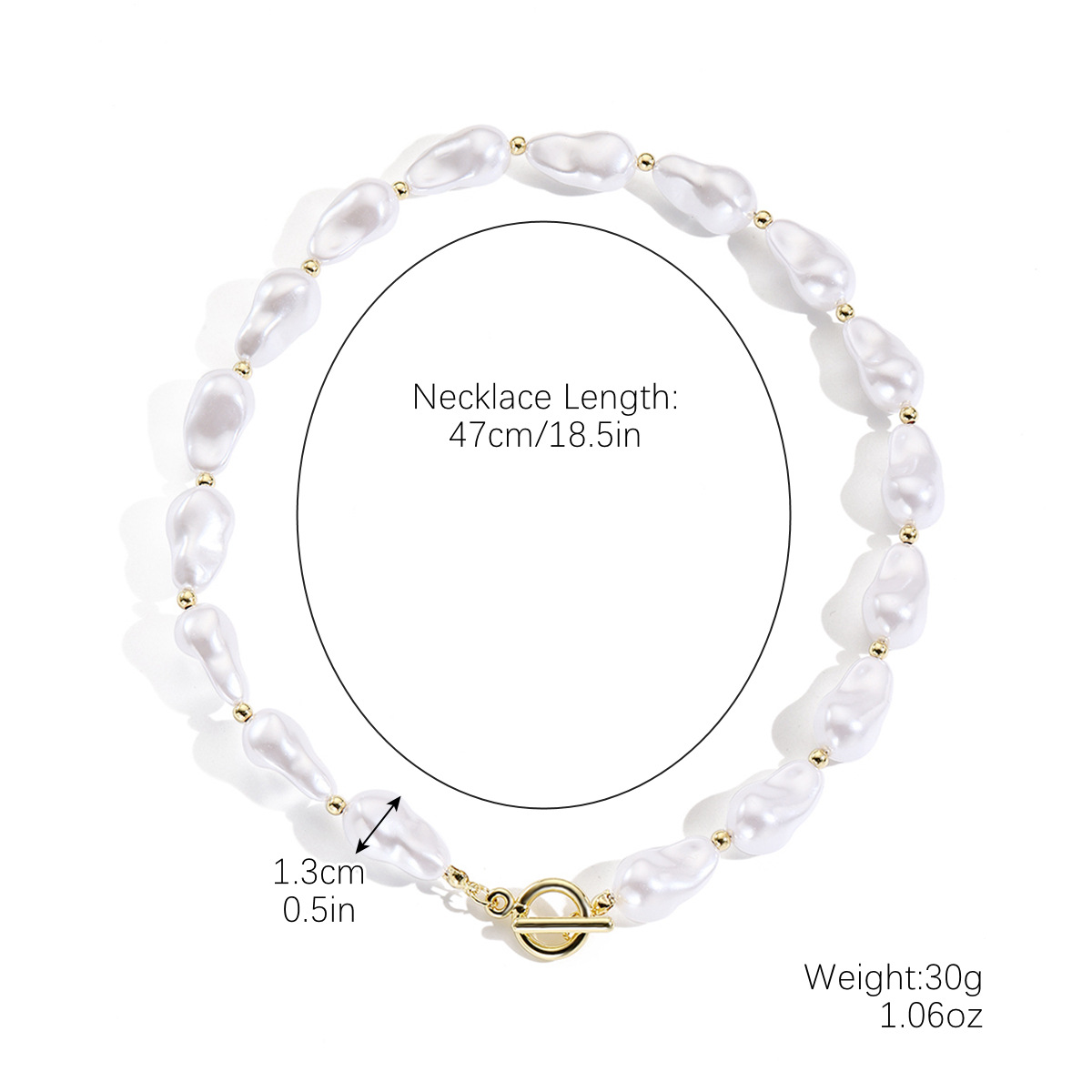 Jewelry stacked pearl necklace women exaggerated baroque pearl pendant collarbone chain
