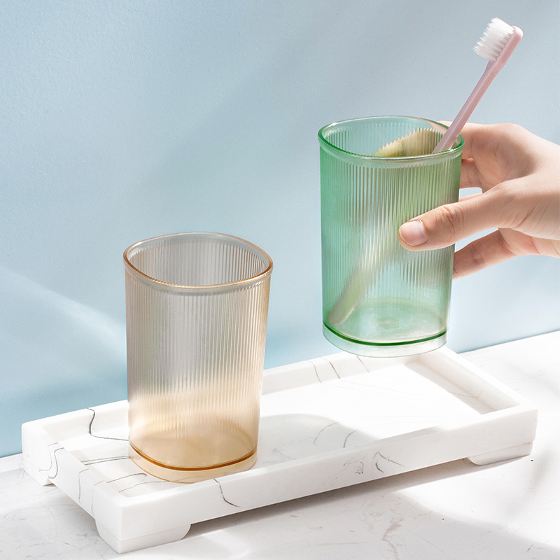 Simple colorful transparent mouthwash cup, household toothbrush cup, thickened pressure-resistant toothpaste cup, non-slip brushing cup
