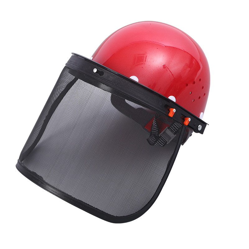 Grinding face shield protective steel mesh transparent heat-insulating PVC aluminum safety helmet type electric welding aluminum bracket face shield