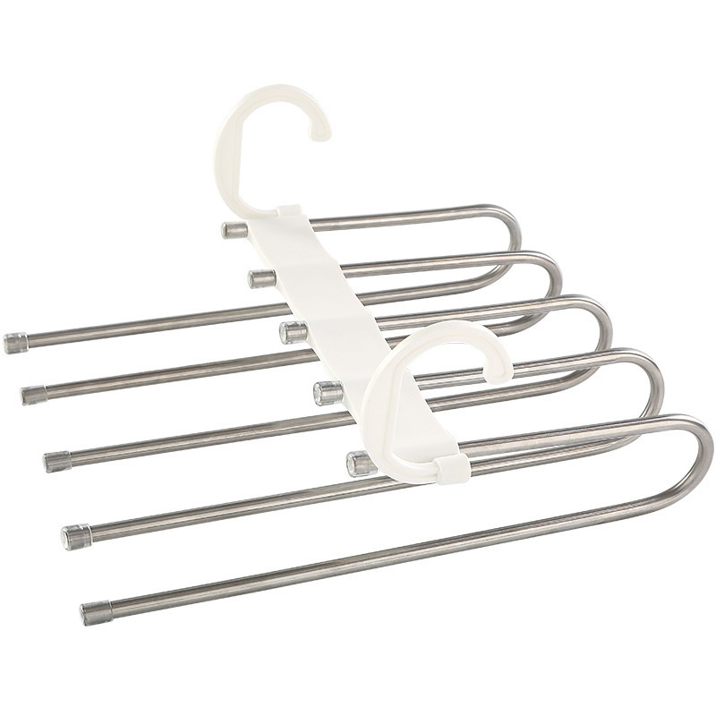 Multi-Layer Pants Storage Hanger Magic Trouser Clip Multi-Functional Stainless Steel Anti-Slip Pants Hanger Business Trouser Rack