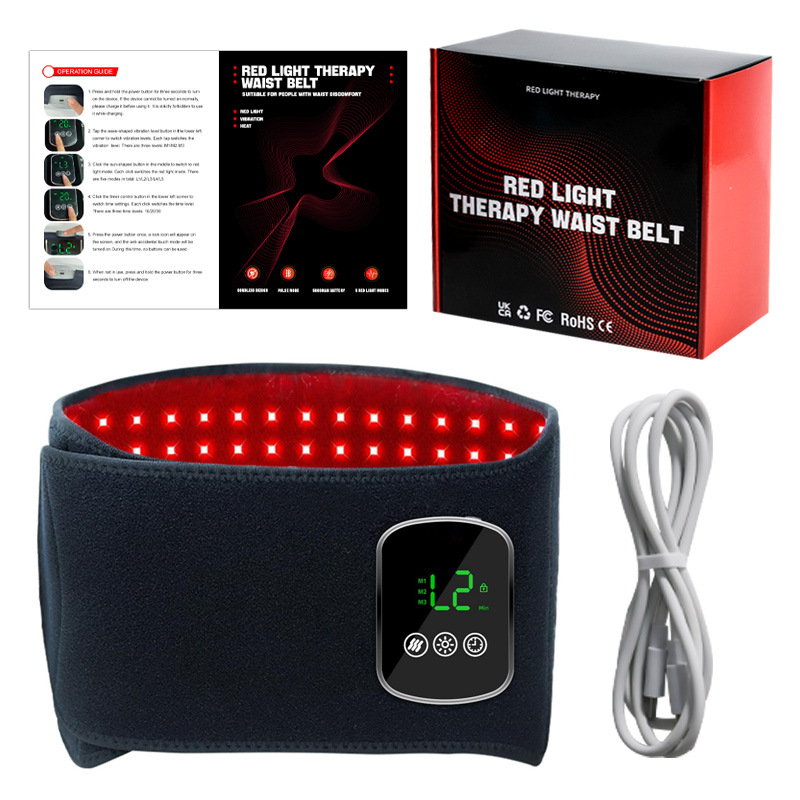 Infrared Vibration Massage Hot Compress Warm Palace Belt Red Light Belt Heating Waist Electric Heating Waist Support Red Light Physiotherapy Belt