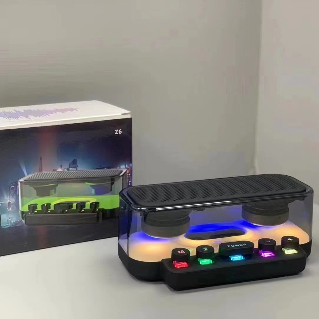Z6 Colorful Light Bluetooth Speaker Mechanical Button Operation Integrated E-sports Punk Style Speaker Gift Speaker