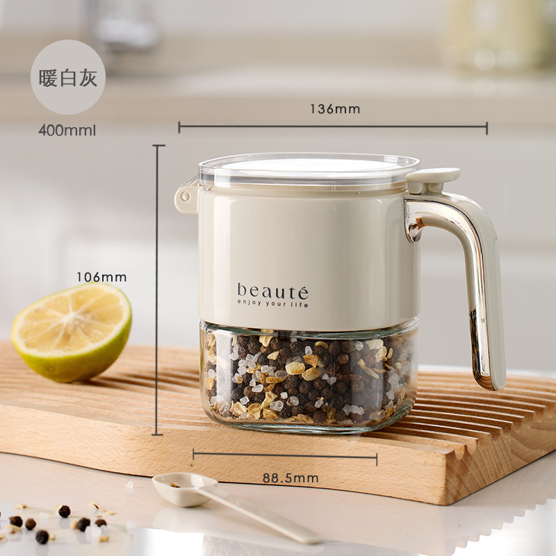 Patent Sealed Seasoning Jar Kitchen Home Seasoning Box Glass Salt Bottle Seasoning Salt Sugar Jar Seasoning Jar